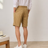 Pantaloni Scurți Everhold, cu Pense, Camel