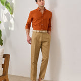 Pantaloni Everhold, Cropped cu Pense, Camel
