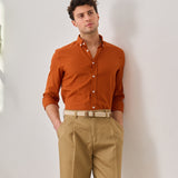 Pantaloni Everhold, Cropped cu Pense, Camel