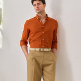 Pantaloni Everhold, Cropped cu Pense, Camel