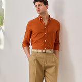 Pantaloni Everhold, Cropped cu Pense, Camel