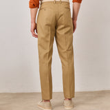Pantaloni Everhold, Cropped cu Pense, Camel