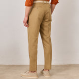 Pantaloni Everhold, Cropped cu Pense, Camel