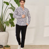 Cămașă Everhold, Albă cu Modele Negre