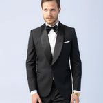 Costum Ceremonie Negru cu Guler Sal, costum negru, costum roz negru, costum negru elegant, costum fancy, costum birou, costum eveniment special, costum nunta, costum ceremonie, costum elegant, costum birou, costume barbat, costume cluj, costume targu mures, pantaloni costum, costum lejer, bernese milano, men’s club