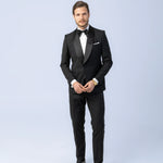 Costum Ceremonie Negru cu Guler Sal, costum negru, costum roz negru, costum negru elegant, costum fancy, costum birou, costum eveniment special, costum nunta, costum ceremonie, costum elegant, costum birou, costume barbat, costume cluj, costume targu mures, pantaloni costum, costum lejer, bernese milano, men’s club
