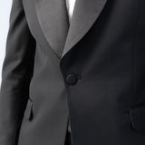 Costum Ceremonie Negru cu Guler Sal, costum negru, costum roz negru, costum negru elegant, costum fancy, costum birou, costum eveniment special, costum nunta, costum ceremonie, costum elegant, costum birou, costume barbat, costume cluj, costume targu mures, pantaloni costum, costum lejer, bernese milano, men’s club