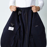 Sacou Casual Navy cu Dungi Maro