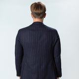 Sacou Casual Navy cu Dungi Maro