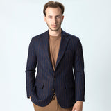 Sacou Casual Navy cu Dungi Maro