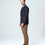 Sacou Casual Navy cu Dungi Maro