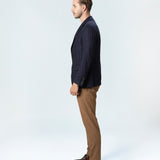 Sacou Casual Navy cu Dungi Maro