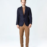 Sacou Casual Navy cu Dungi Maro