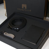 Set Cadou Classic Leather Black - curea, portofel și breloc