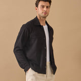 Overshirt Everhold, Bumbac, Negru