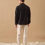 Overshirt Everhold, Bumbac, Negru