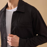 Overshirt Everhold, Bumbac, Negru