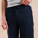 Pantaloni Scurți cu Talie Elastică, Albastru Marin