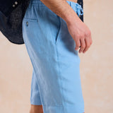 Pantaloni Scurți cu Talie Elastică, Albastru