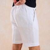 Pantaloni Scurți cu Talie Elastică, Alb