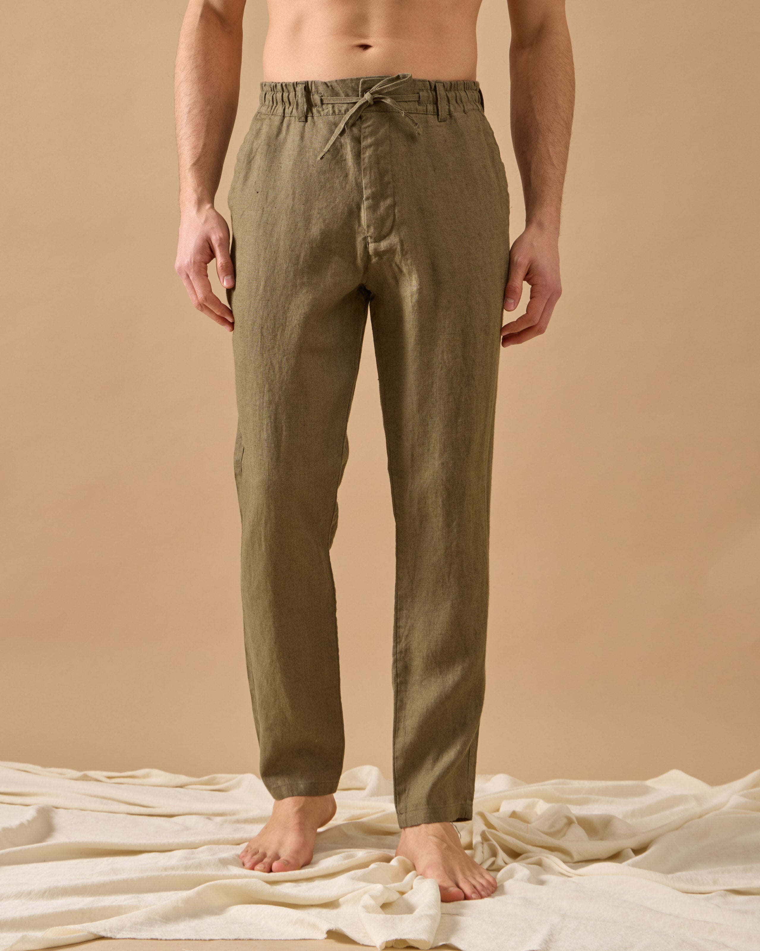 Pantaloni Everhold, Talie Elastică, Kaki