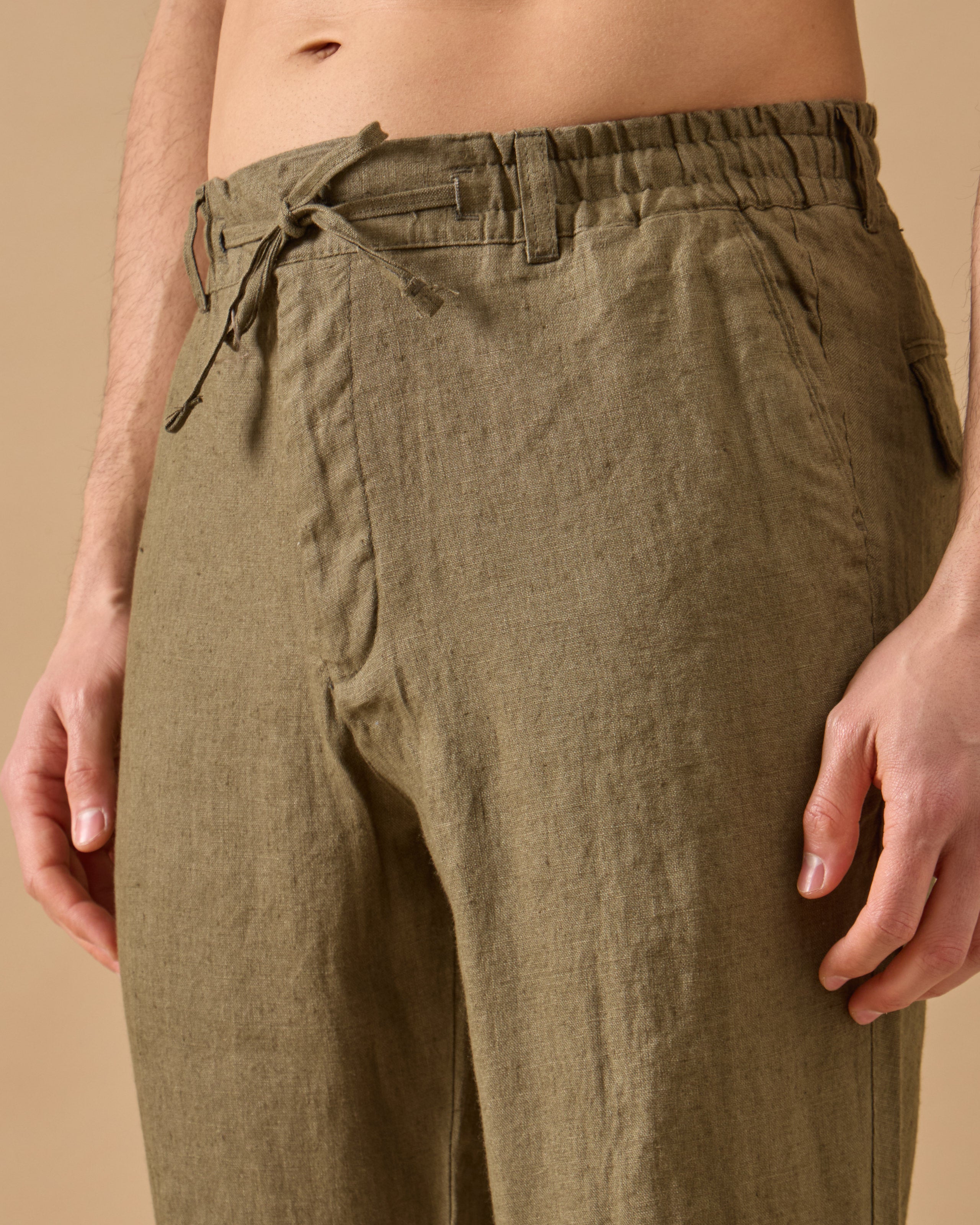 Pantaloni Everhold, Talie Elastică, Kaki