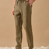 Pantaloni Everhold, Talie Elastică, Kaki