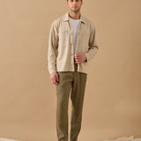 Overshirt Everhold, Bumbac, Crem