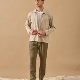 Overshirt Everhold, Bumbac, Crem