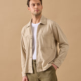 Overshirt Everhold, Bumbac, Crem