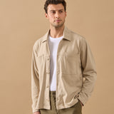 Overshirt Everhold, Bumbac, Crem