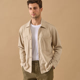 Overshirt Everhold, Bumbac, Crem