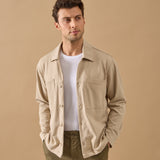 Overshirt Everhold, Bumbac, Crem