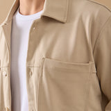 Overshirt Everhold, Bumbac, Crem