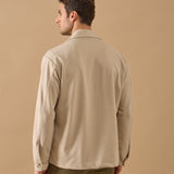 Overshirt Everhold, Bumbac, Crem