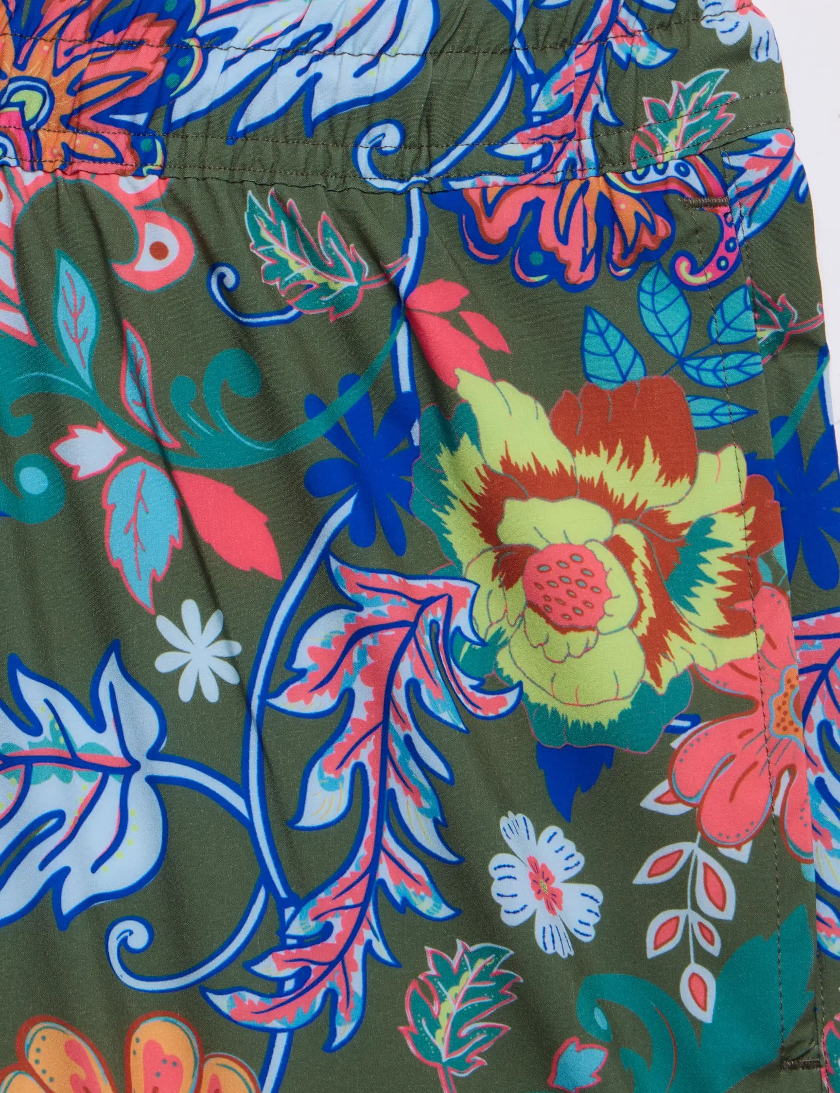 Pantaloni scurți de baie Floral Flex Kaki