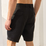 Pantaloni Scurți Everhold, Talie Elastică, Negru