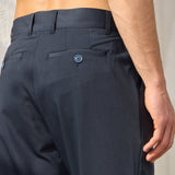 Pantaloni Everhold, Cropped cu Pense, Navy