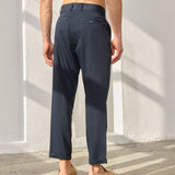 Pantaloni Everhold, Cropped cu Pense, Navy