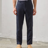 Pantaloni Everhold, Talie Elastică, Navy