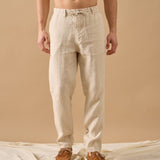Pantaloni Everhold, Talie Elastică, Crem