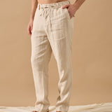 Pantaloni Everhold, Talie Elastică, Crem