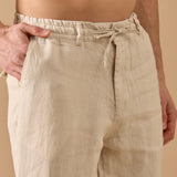 Pantaloni Everhold, Talie Elastică, Crem