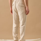 Pantaloni Everhold, Talie Elastică, Crem