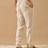Pantaloni Everhold, Talie Elastică, Crem