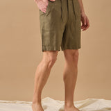 Pantaloni Scurți Everhold, Talie Elastică, Kaki