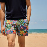 Pantaloni scurți de baie Floral Flex Kaki
