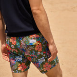 Pantaloni scurți de baie Floral Flex Kaki