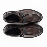 Pantofi Over Size Dark Brown cu cusatură decorativă și cataramă