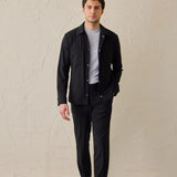 Set Jachetă cu două buzunare și pantaloni - Negru